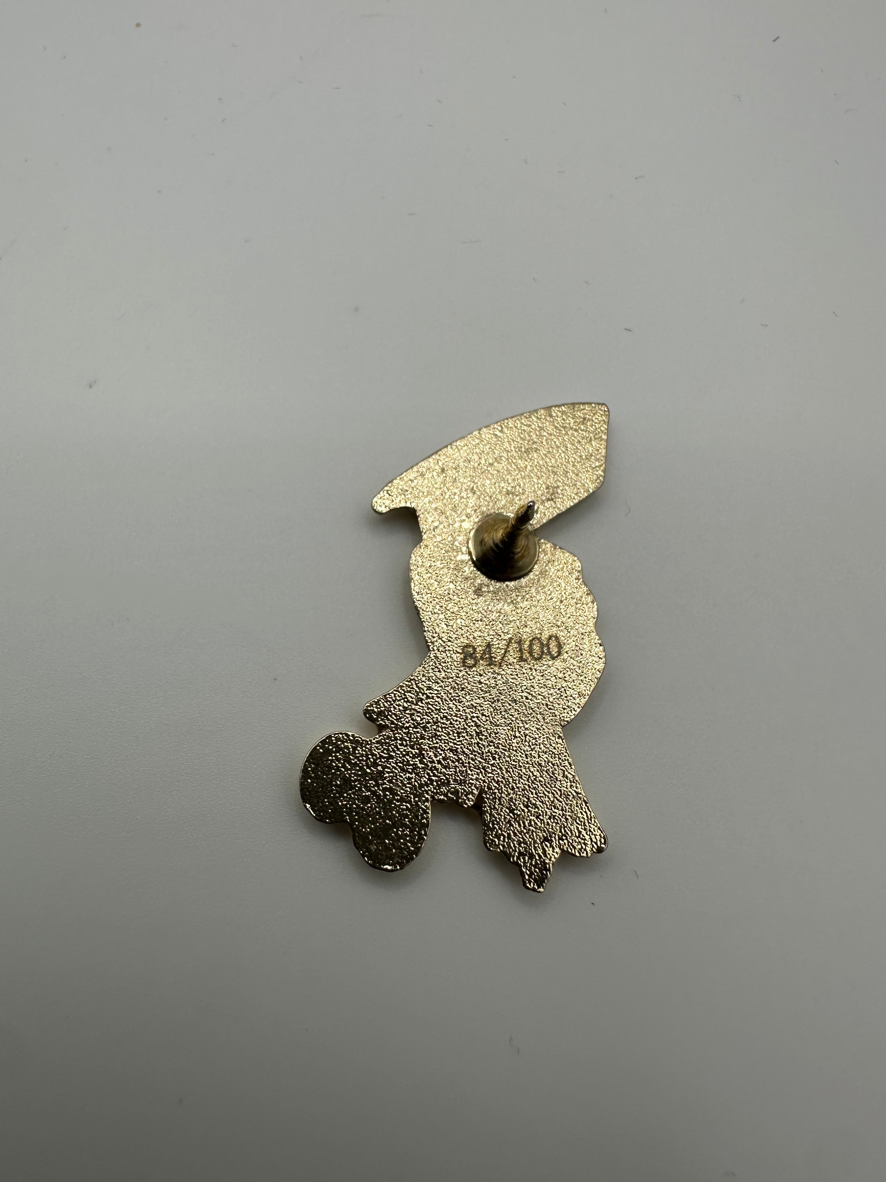 Fitted Fire "Glitter Axe" Hat Pin