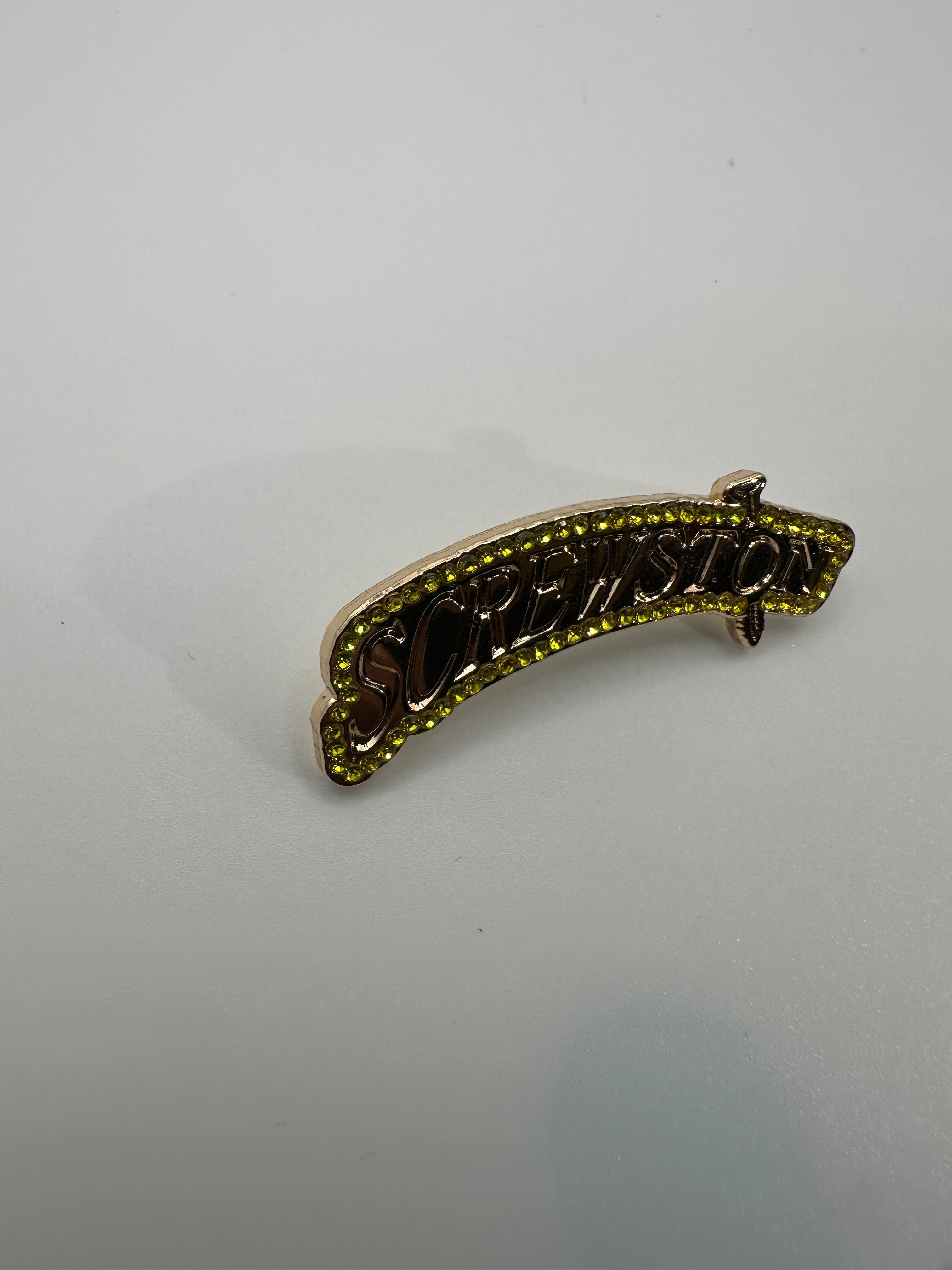 Screwston "Gold/White Diamonds" Hat Pin