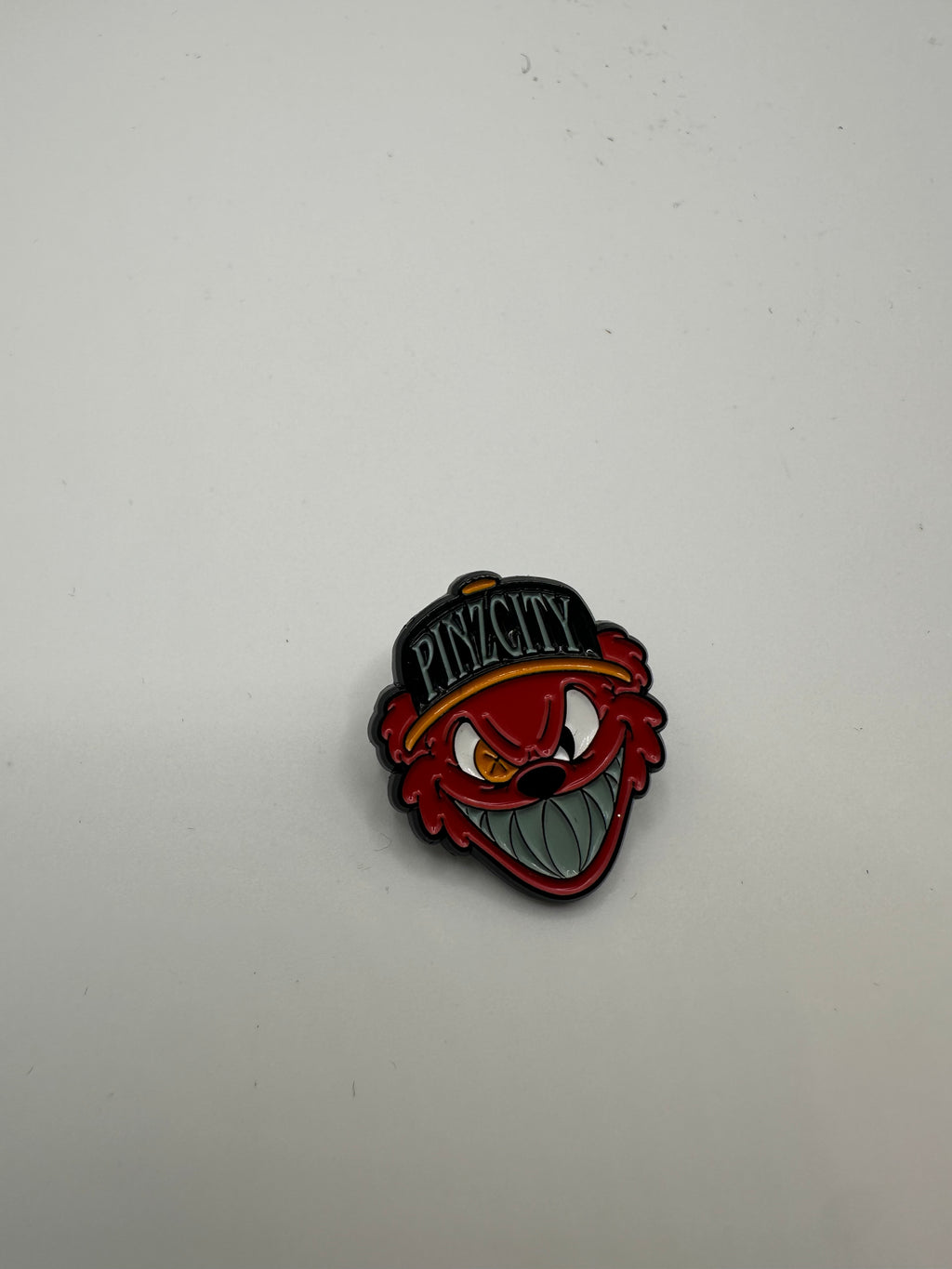 Pinzcity "Scare Bear" Red/Orange/Black Hat Pin