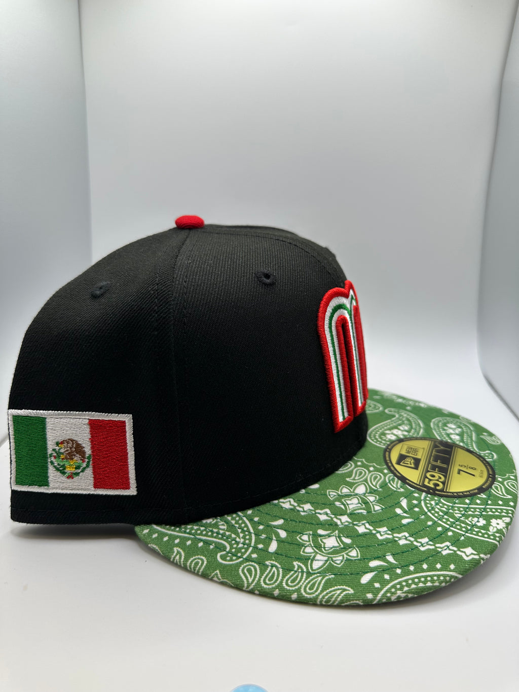 Mexico "Green Paisley Brim" New Era 59Fifty Fitted Hat - Size 7 5/8