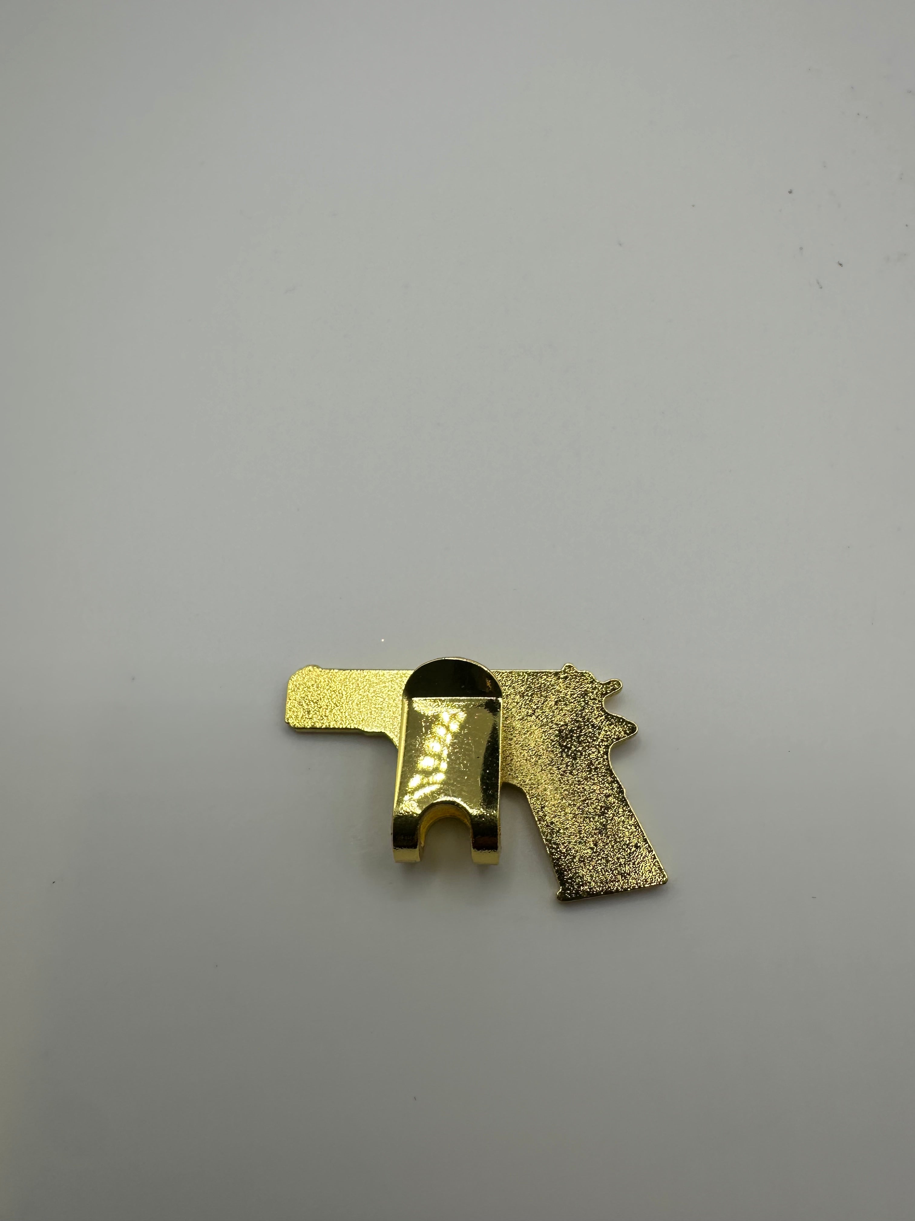 Engraved .45 w/ San Judas Gold Hat Blip