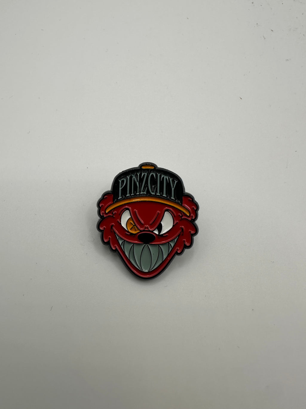 Pinzcity "Scare Bear" Red/Orange/Black Hat Pin