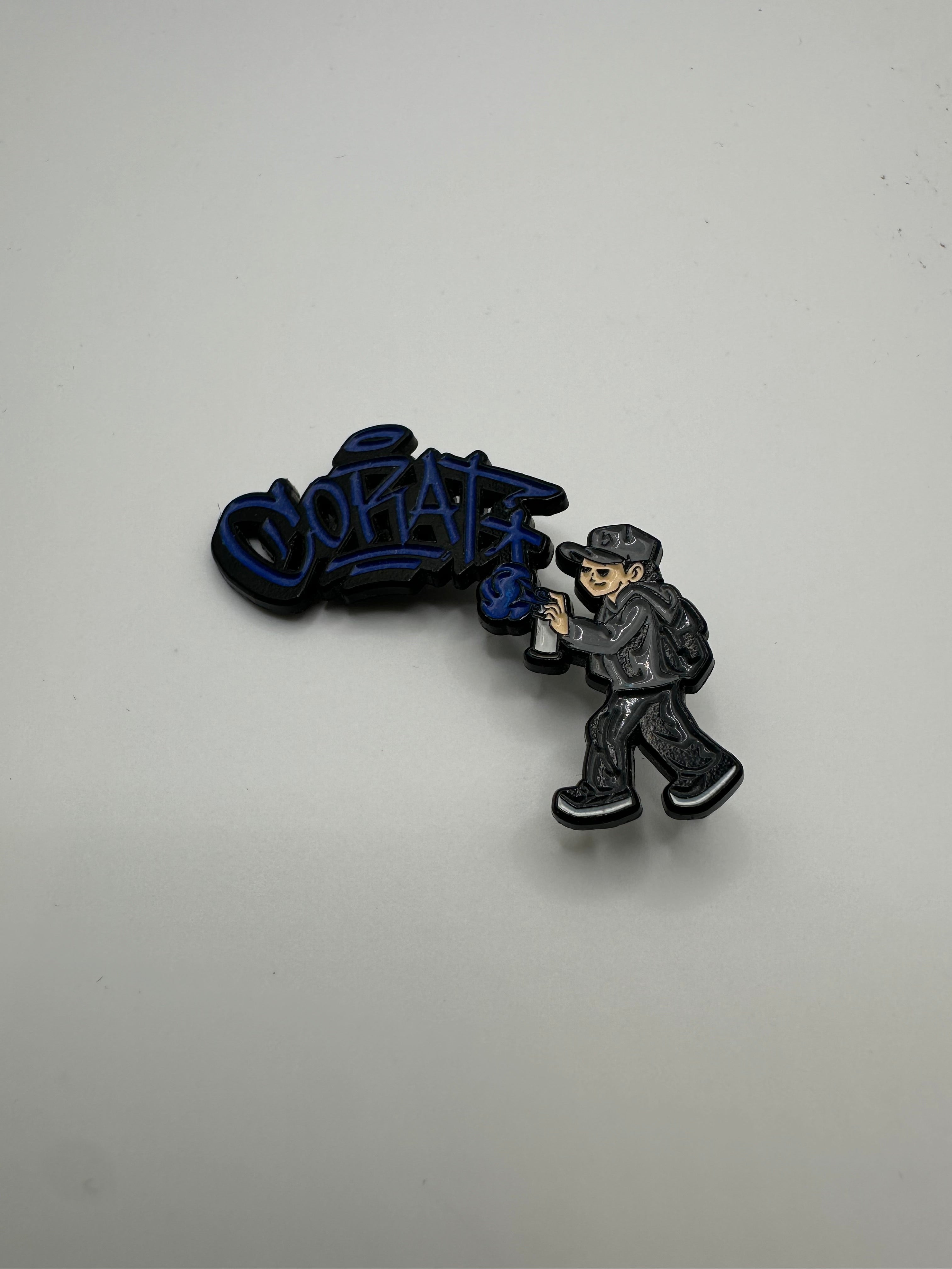 Corat Graffiti Spray Blue Hat Pin