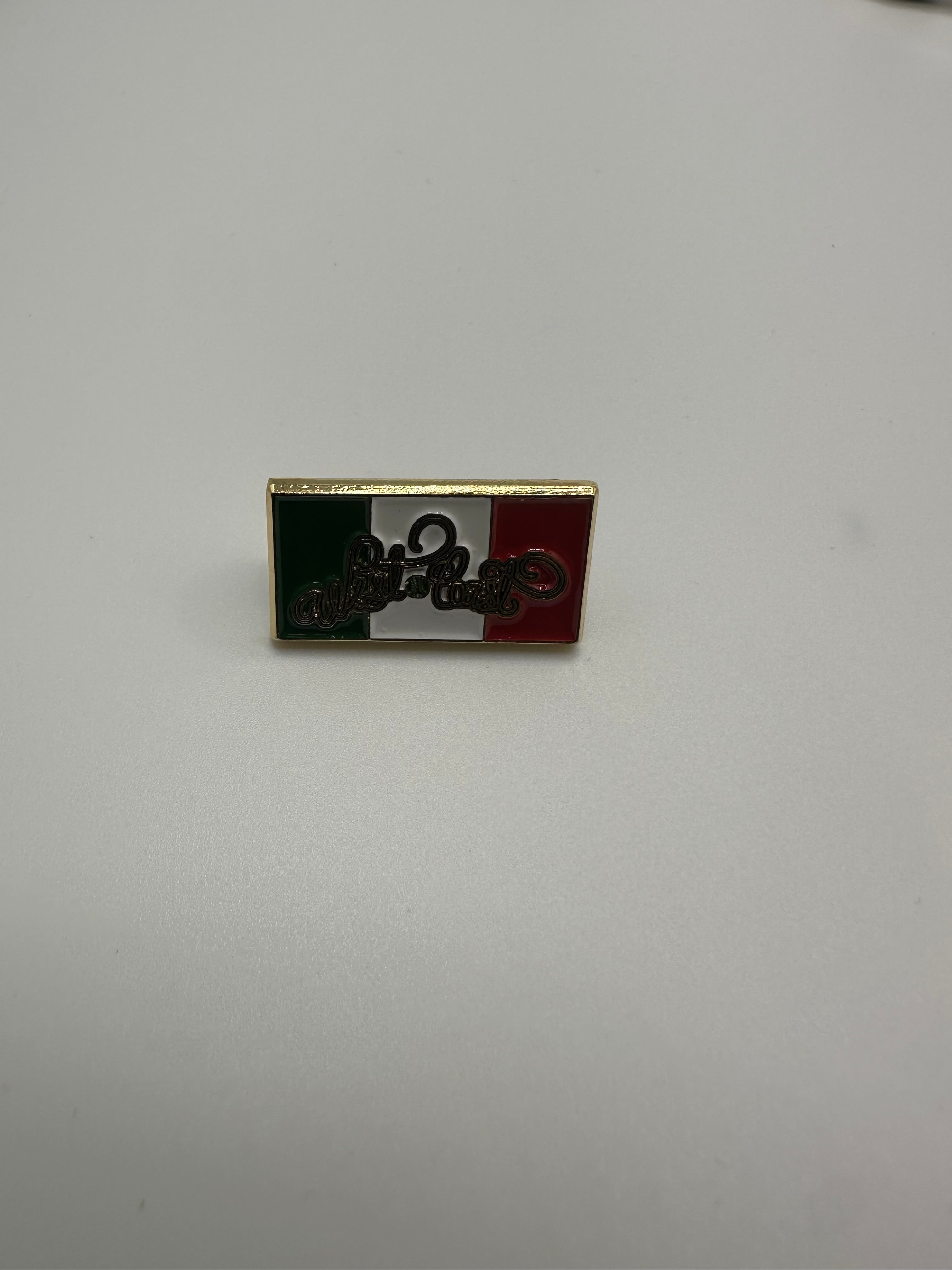 West Coast Mexico Flag Hat Pin