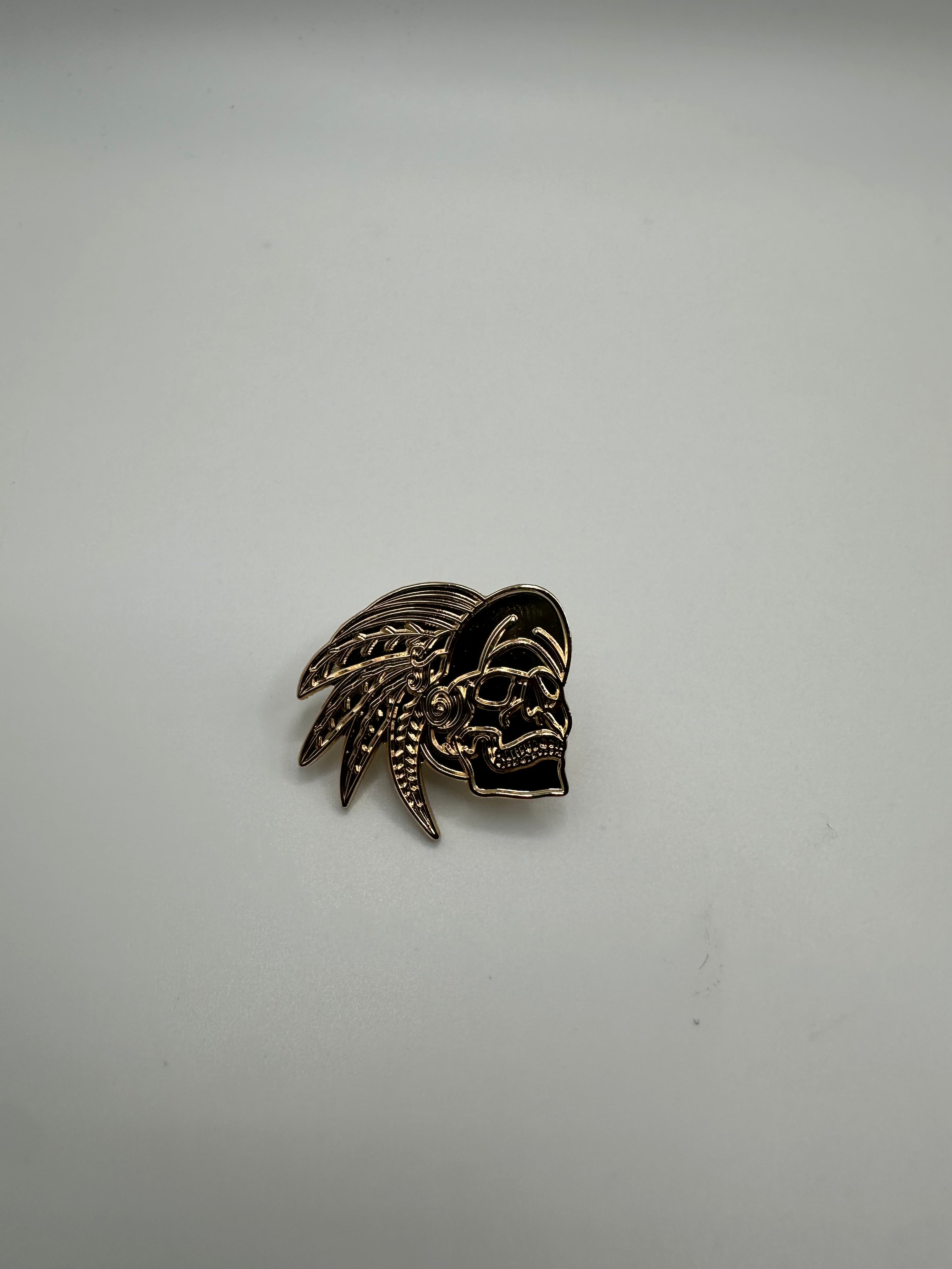 Gold Aztec Skull Hat Pin