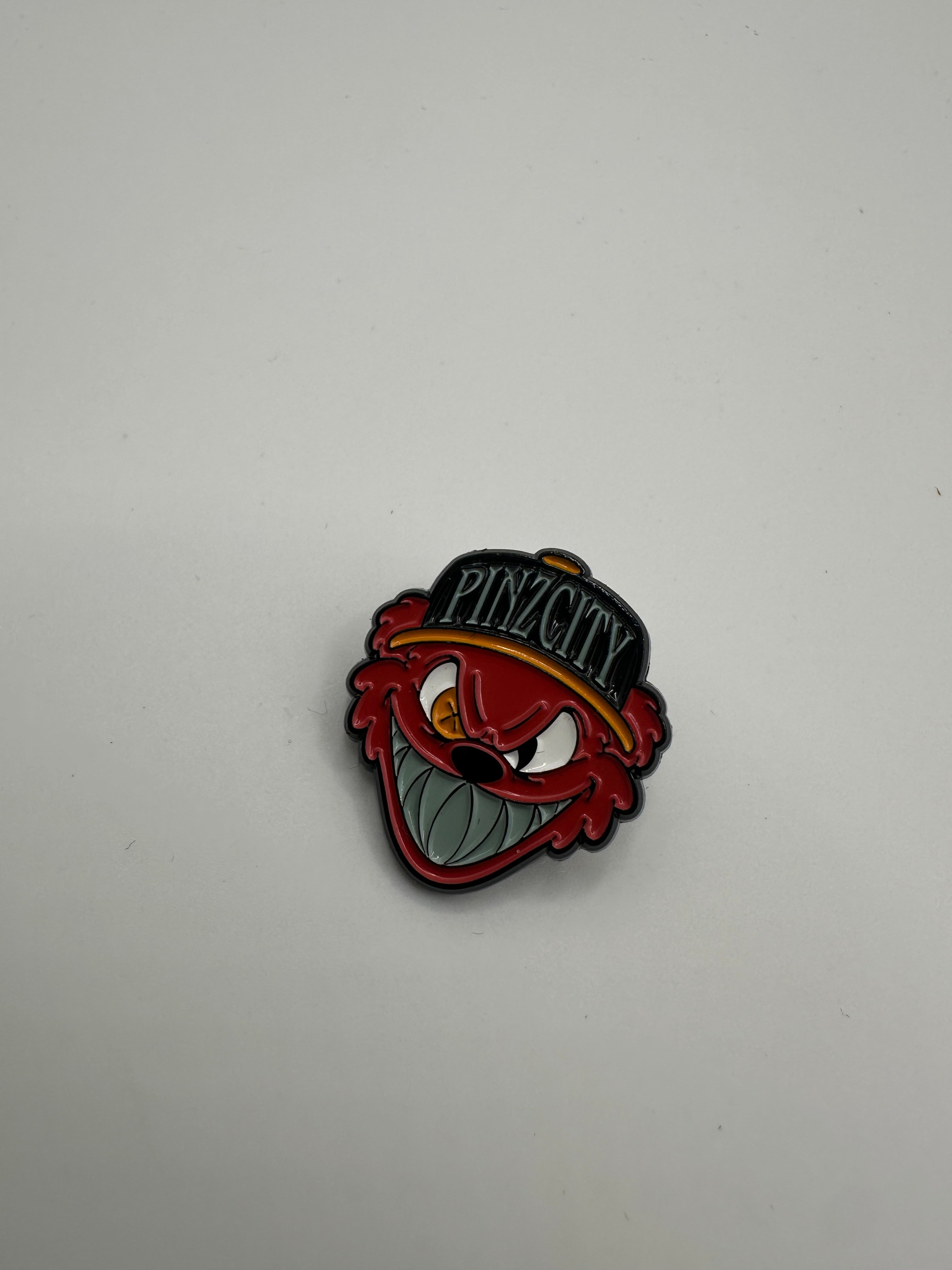 Pinzcity "Scare Bear" Red/Orange/Black Hat Pin