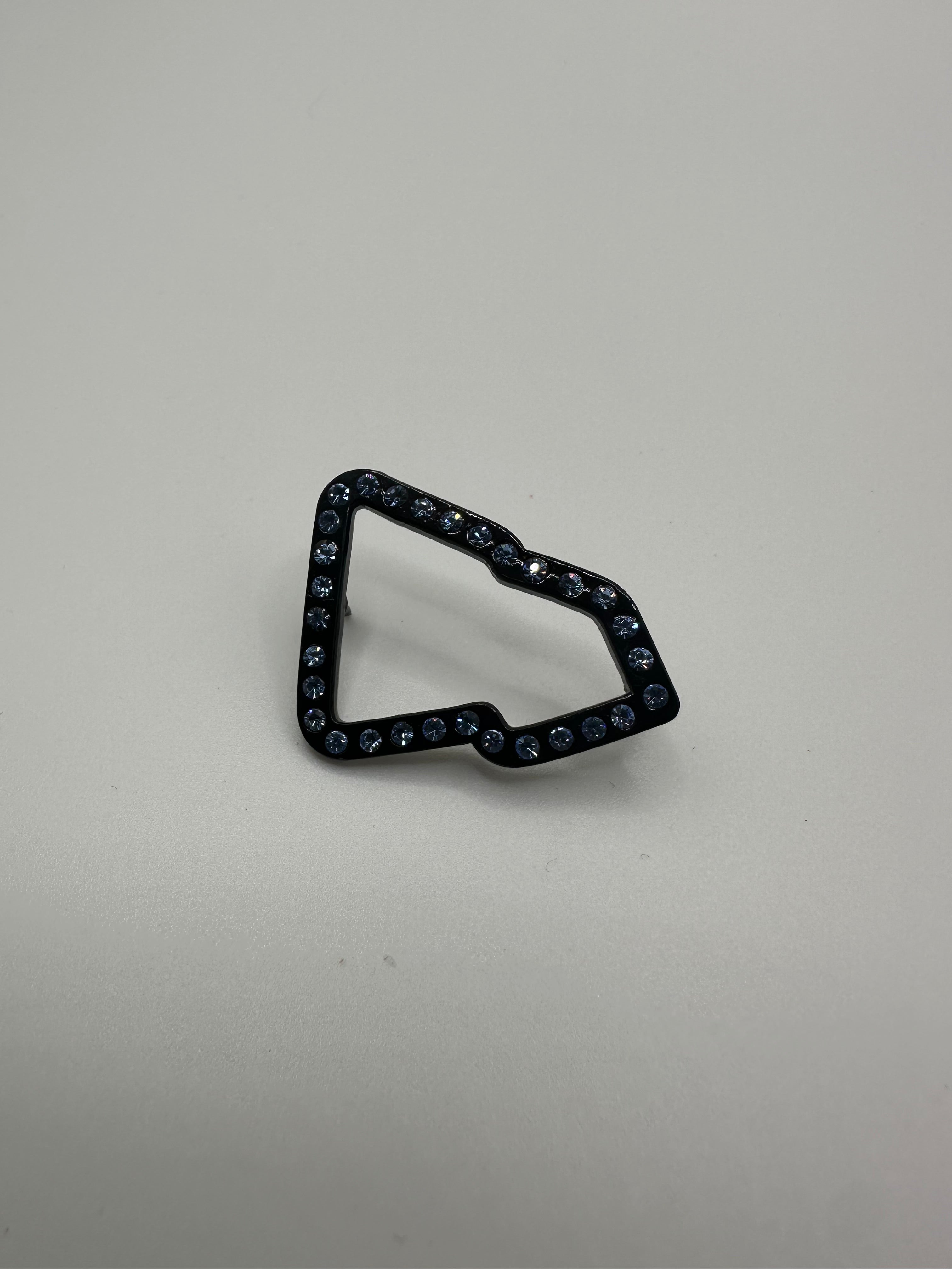 Black Studded Flag Hat Pin