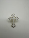 Cross White/Gold Hat Pin