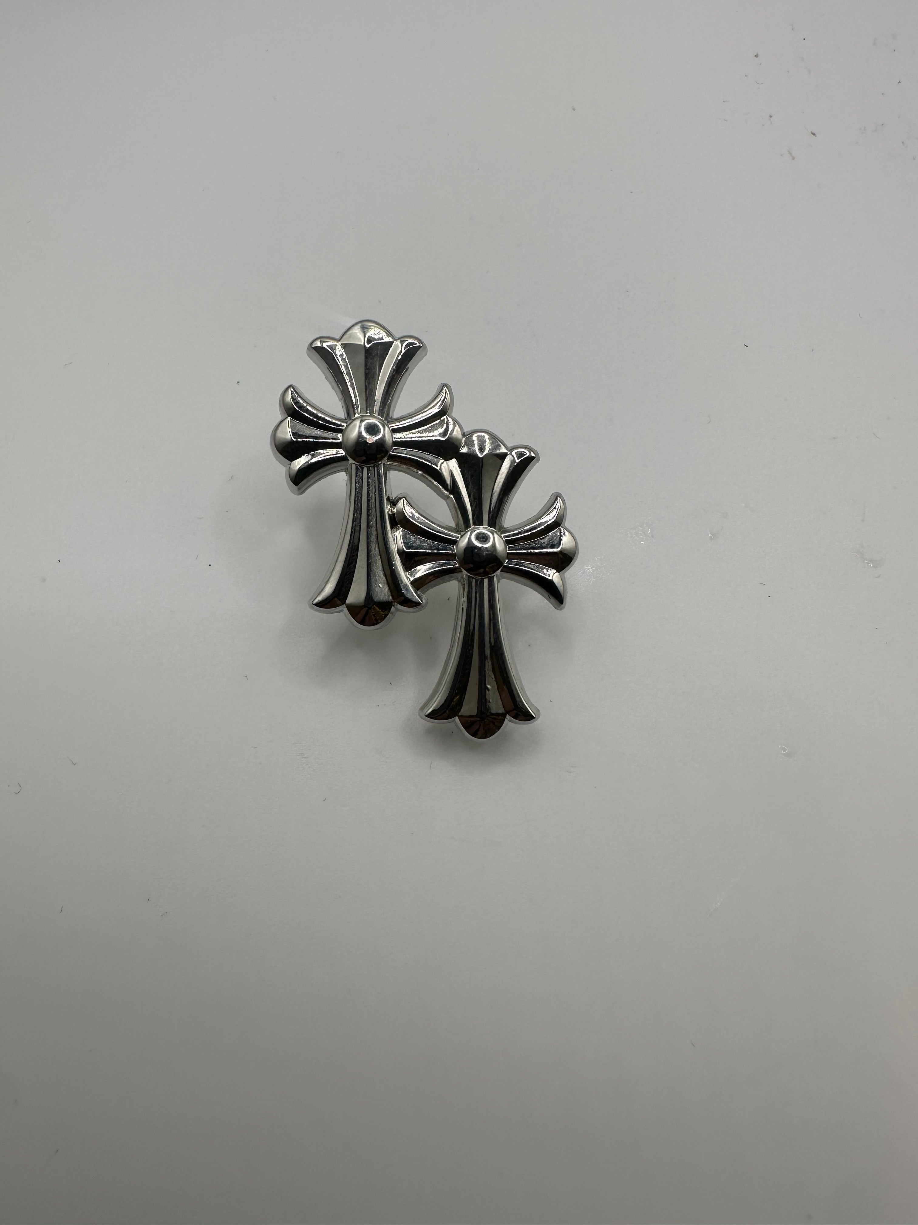 Double Cross Hat Pin - SILVER