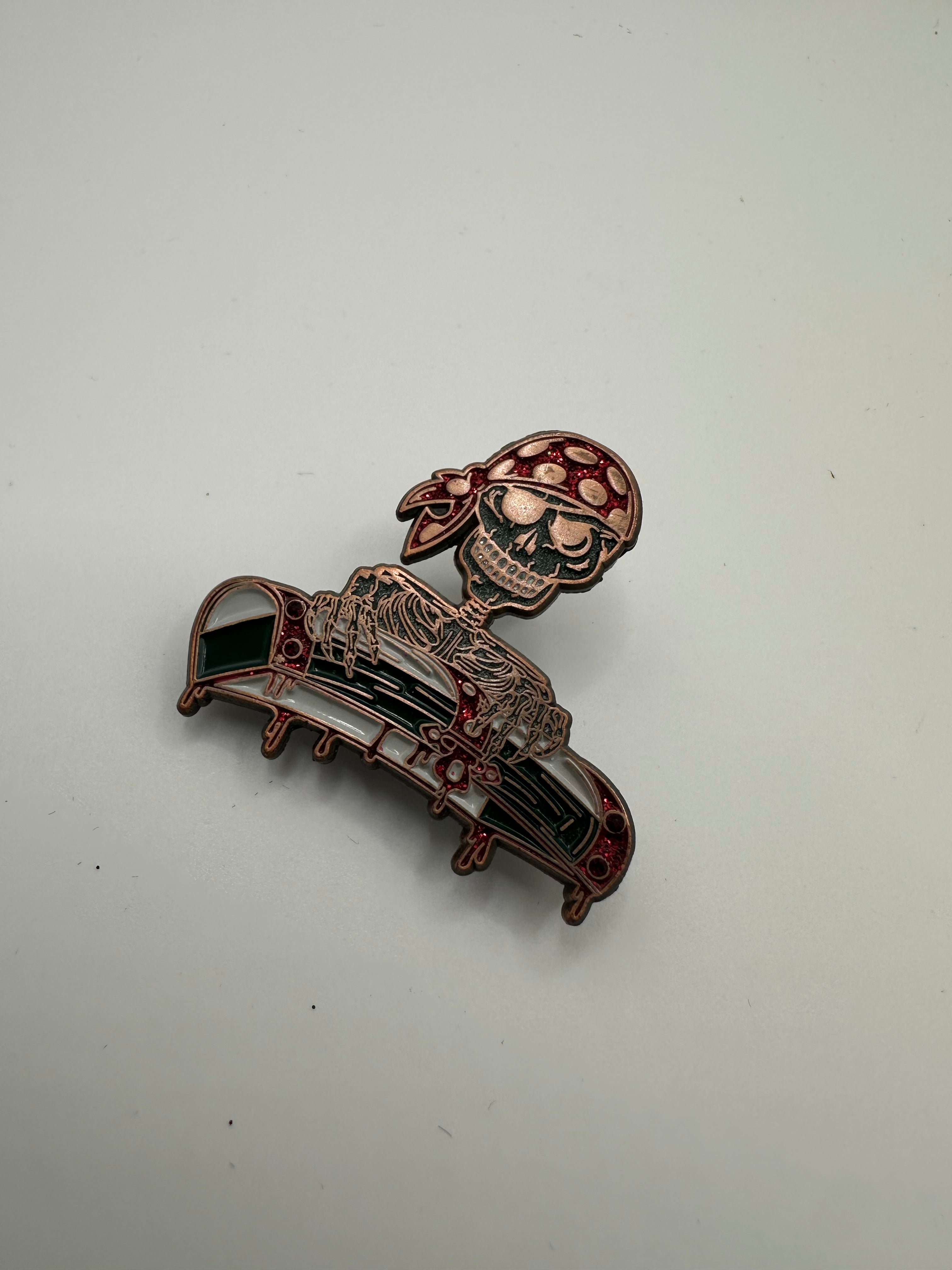 @724heatcheck "Pirate Chest" Red/Green/White Hat Pin