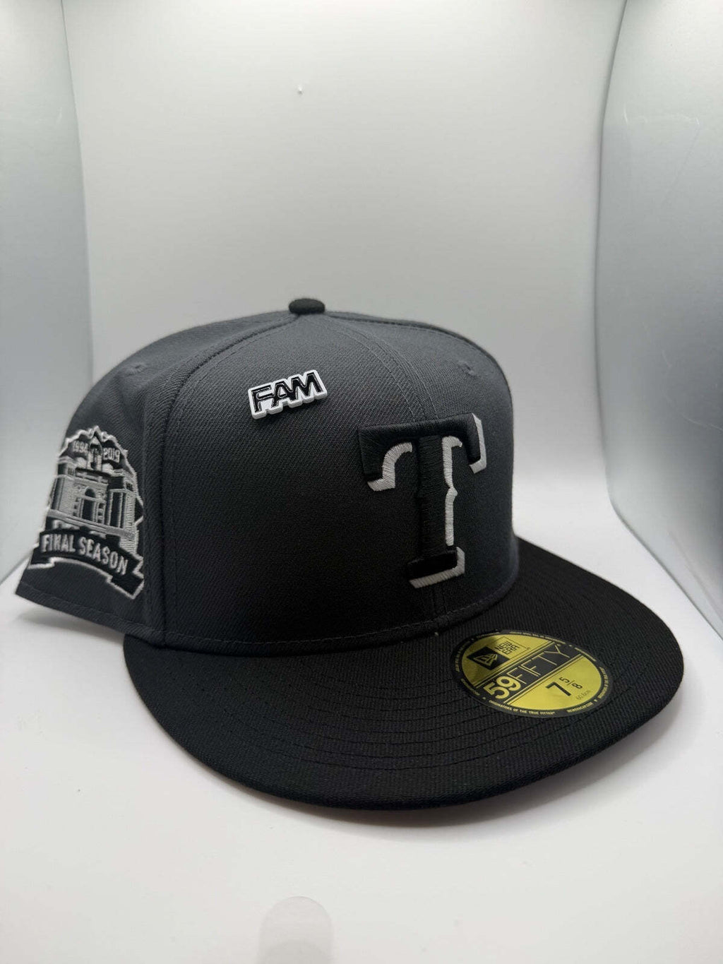 Texas Rangers "Final Season" Black/Gray New Era 59Fifty Fitted Hat - Size 7 5/8
