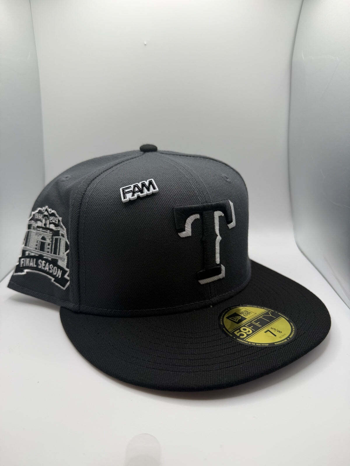 Texas Rangers "Final Season" Black/Gray New Era 59Fifty Fitted Hat - Size 7 5/8