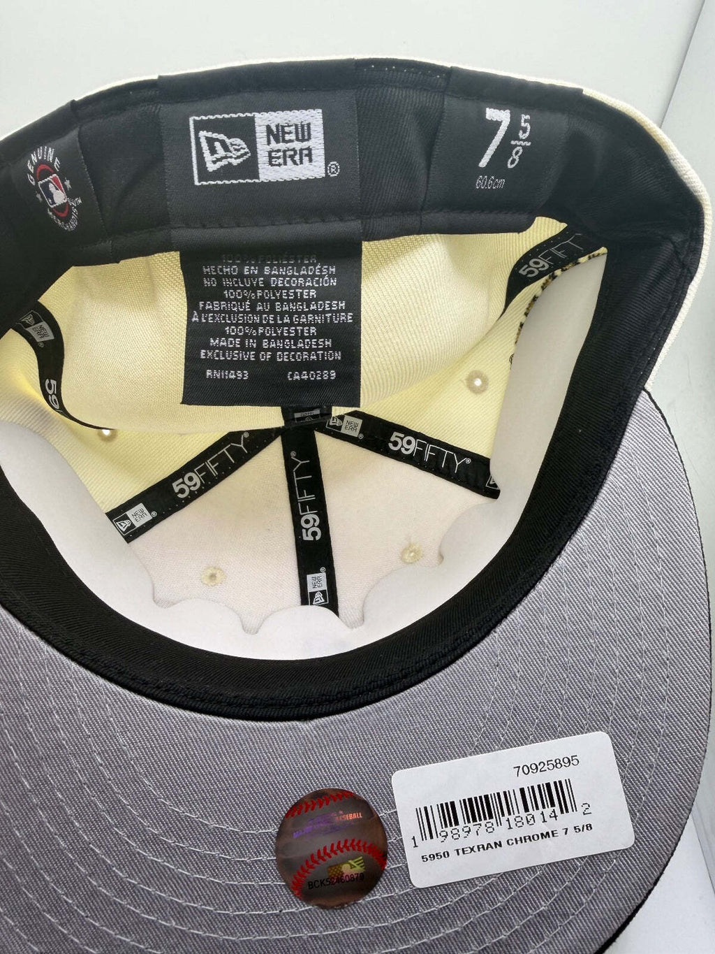 Texas Rangers "Tejas" White/Blk/Gld New Era 59Fifty Fitted Hat - Size 7 5/8