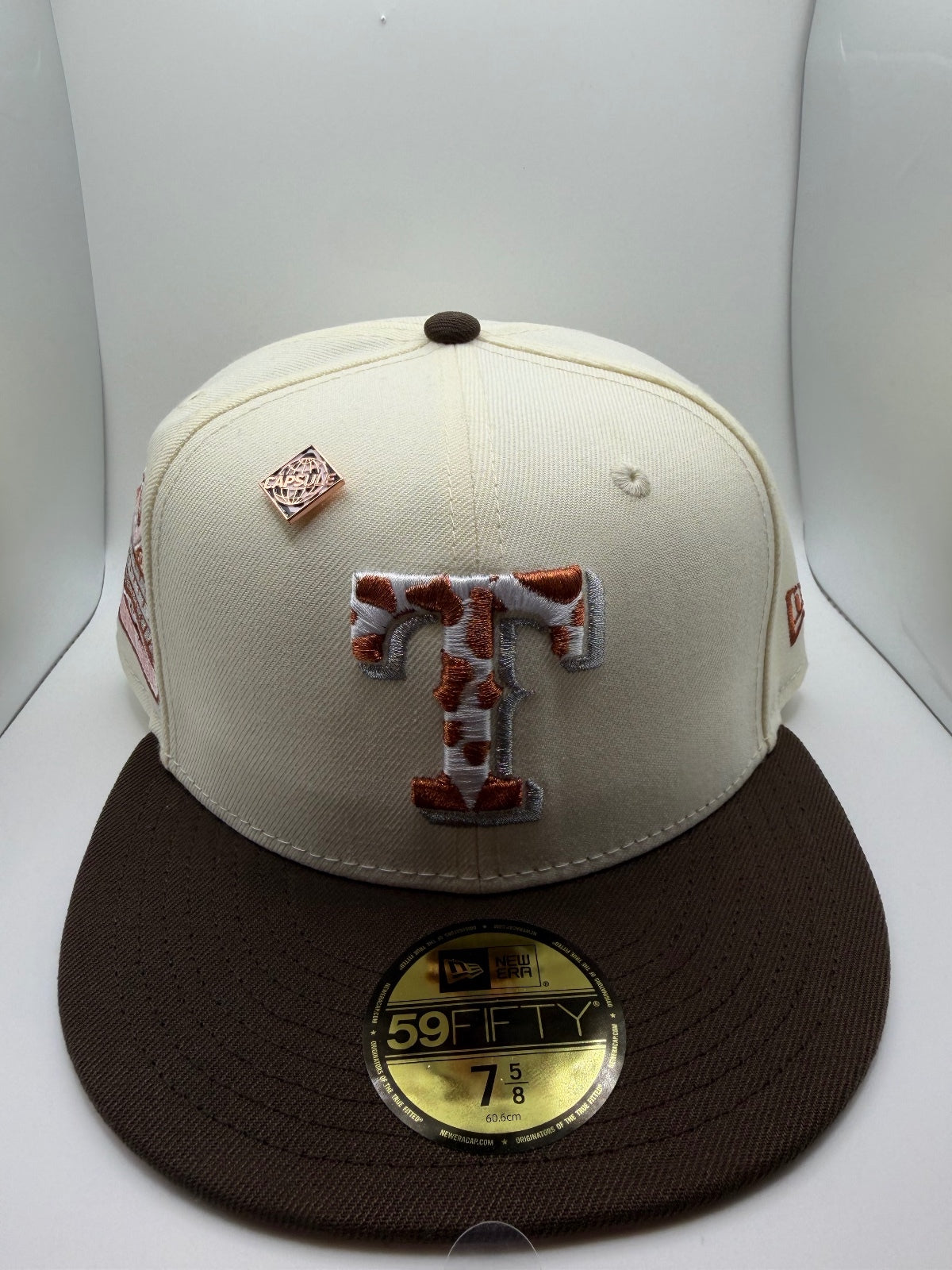 Texas Rangers "White/Brown Cow" Capsule New Era 59Fifty Hat - Size 7 5/8