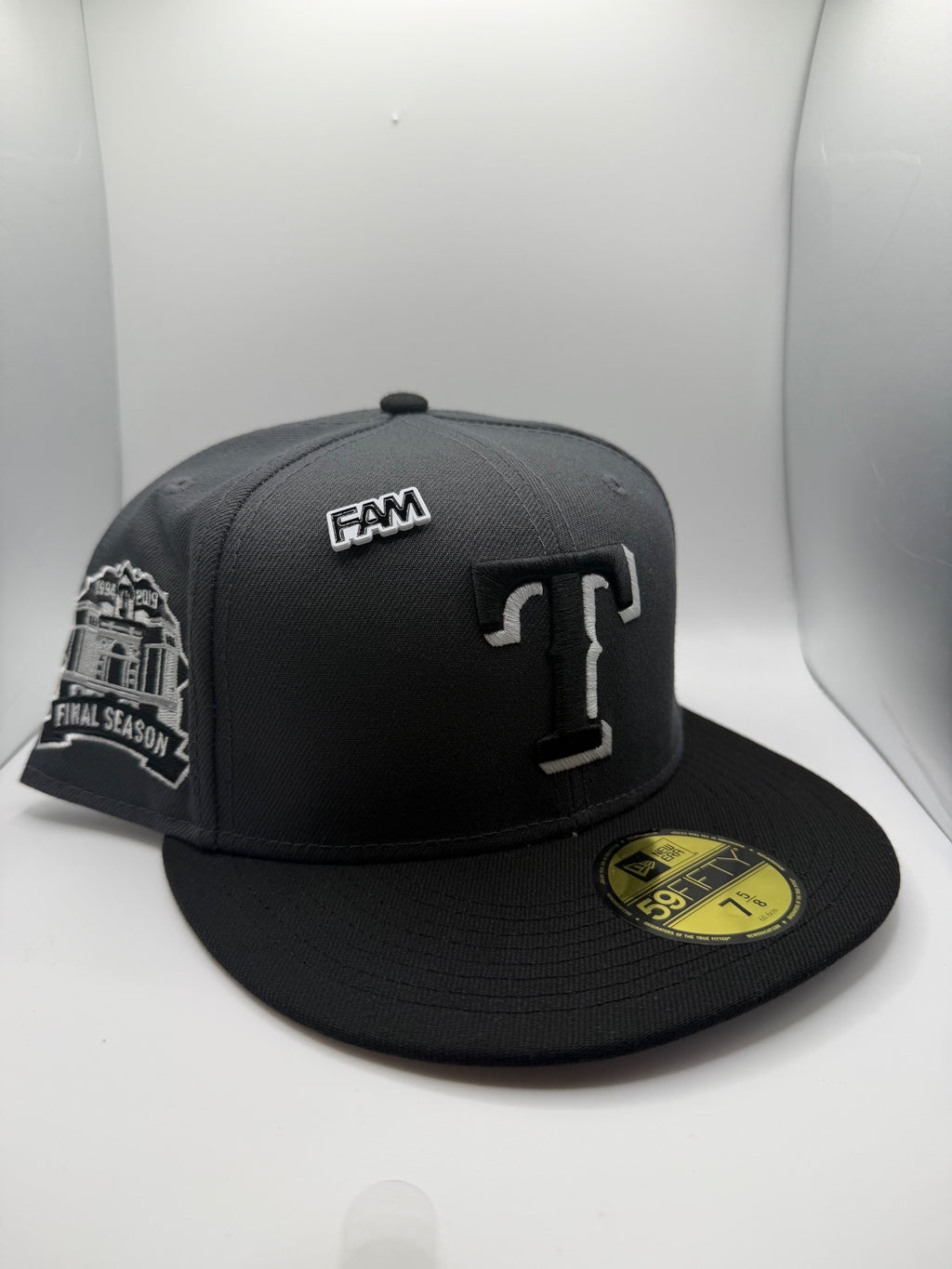 Texas Rangers "Final Season" Black/Gray New Era 59Fifty Fitted Hat - Size 7 5/8