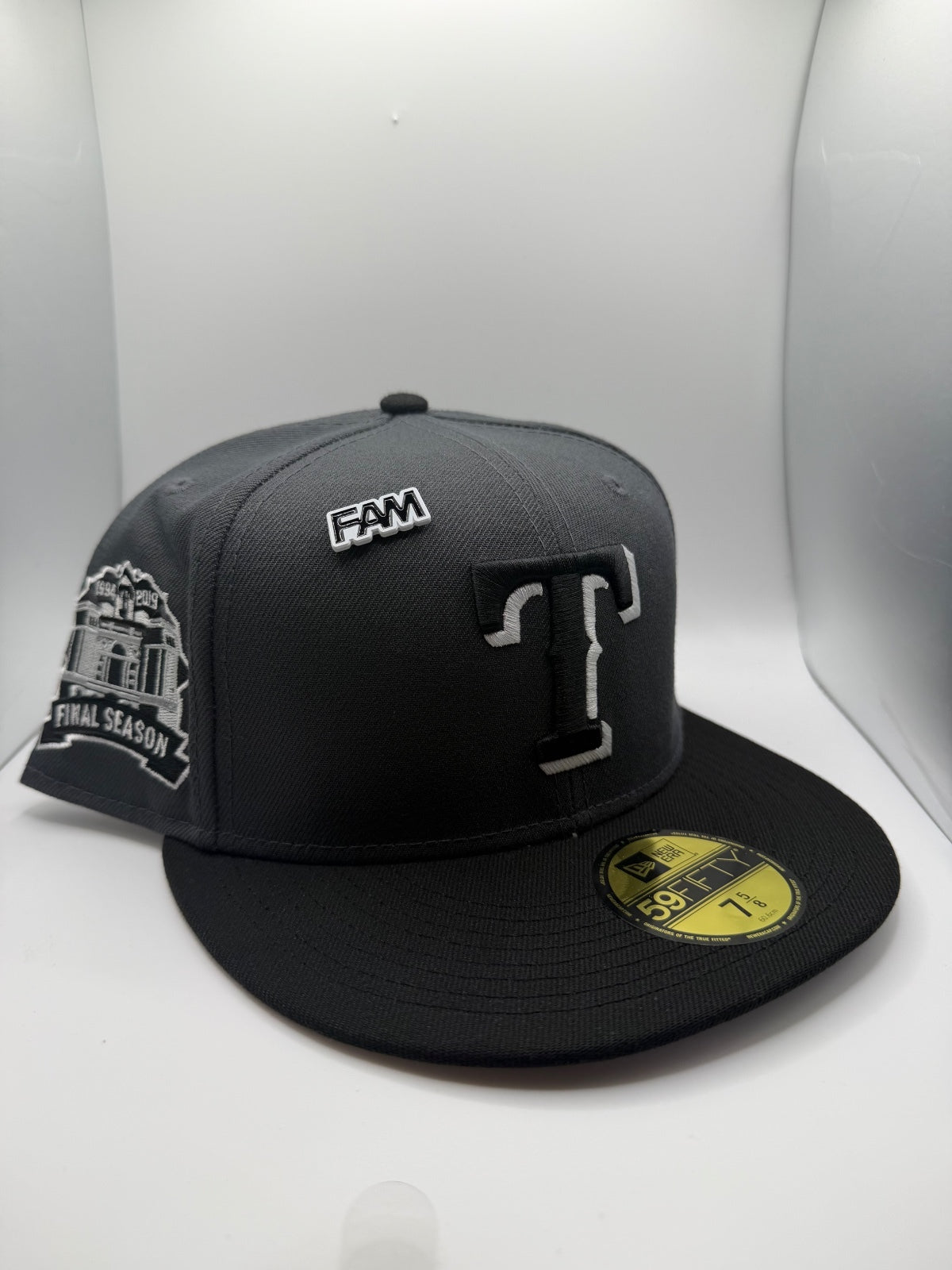 Texas Rangers "Final Season" Black/Gray New Era 59Fifty Fitted Hat - Size 7 5/8