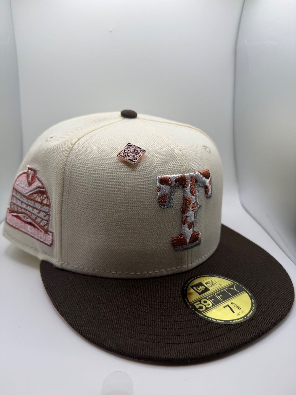 Texas Rangers "White/Brown Cow" Capsule New Era 59Fifty Hat - Size 7 5/8