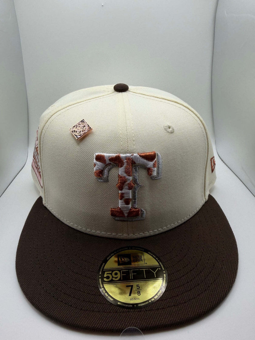 Texas Rangers "White/Brown Cow" Capsule New Era 59Fifty Hat - Size 7 5/8