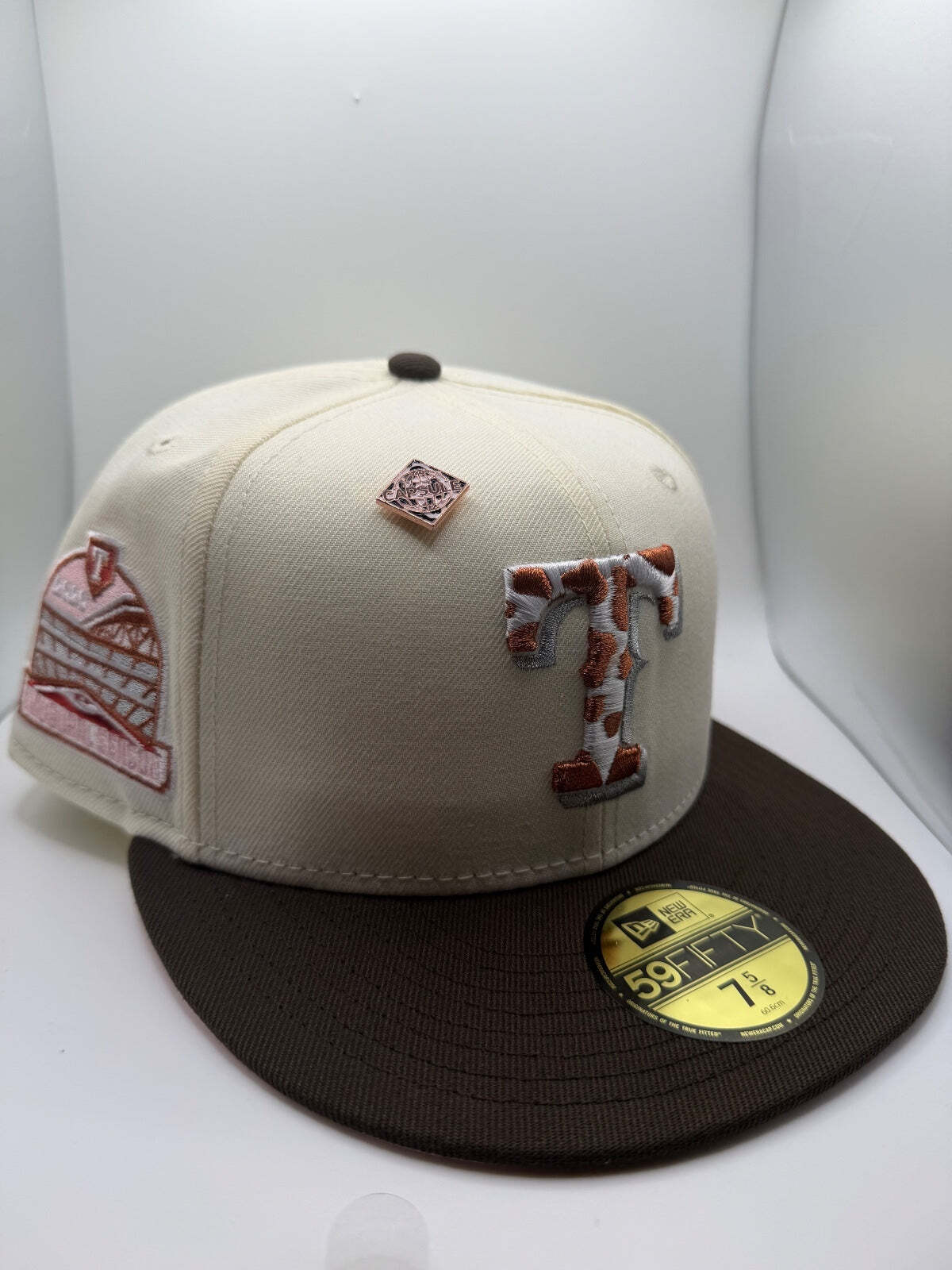 Texas Rangers "White/Brown Cow" Capsule New Era 59Fifty Hat - Size 7 5/8
